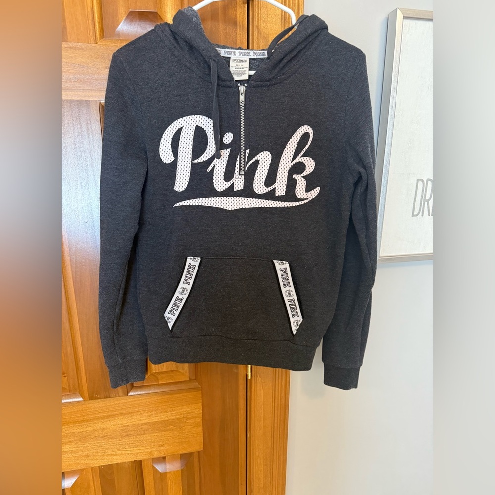 PINK Quarter-Zip with Hood